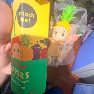 Pineapple Mini Figure Keychain - Yellow & Green